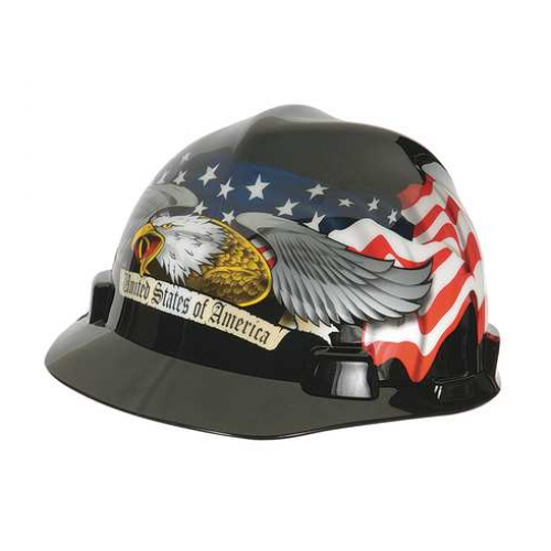 MSA 10079479 Hard Hat with US Flag and Eagle