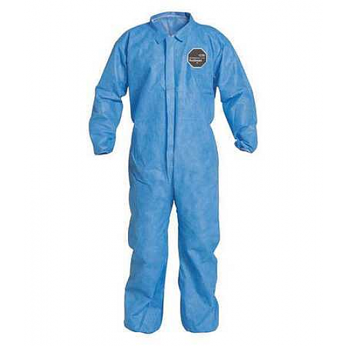 ProShield 125B Blue Coveralls with Elastic Wrists and Ankles (25/cs), Ships FREE