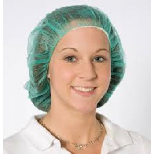 19" Polypropylene Green Bouffant Hairnets