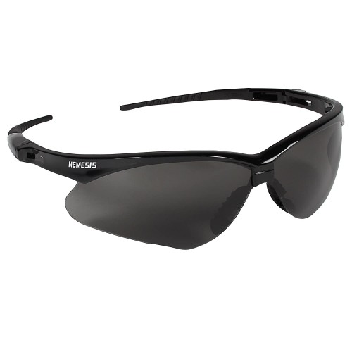 Nemesis Safety Glasses (22475), Smoke Anti-Fog Lens with Black Frame