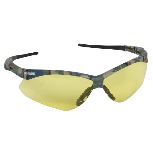 Nemesis Safety Glasses (22610), Amber Anti-Fog Lens, Camo Frame