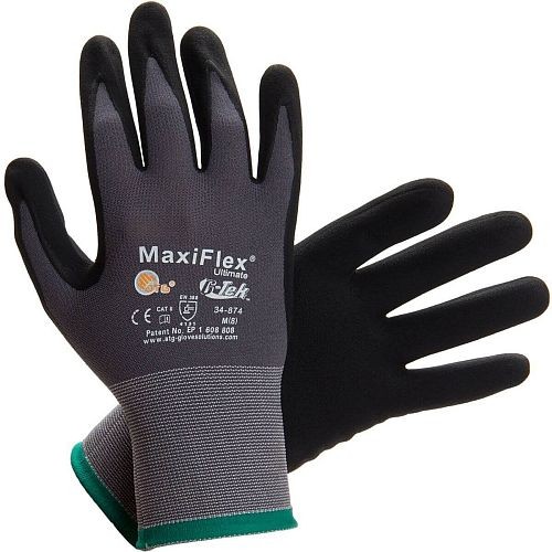 PIP 34-874 Maxi Flex Black and Grey Nylon Gloves