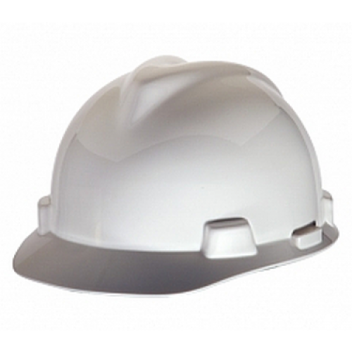 Large MSA 477482 Cap Style White Hard Hat with Ratchet Suspension