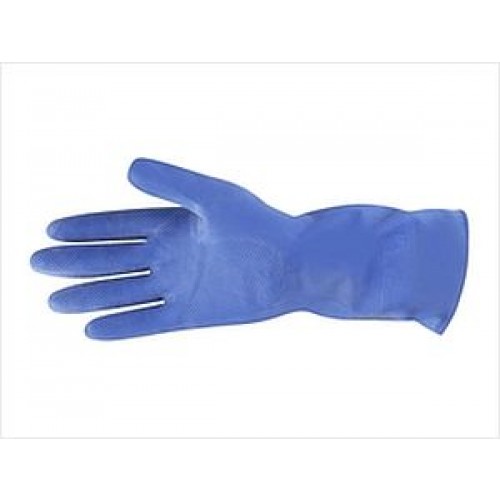 18-Mil Blue Flock Lined Latex Gloves