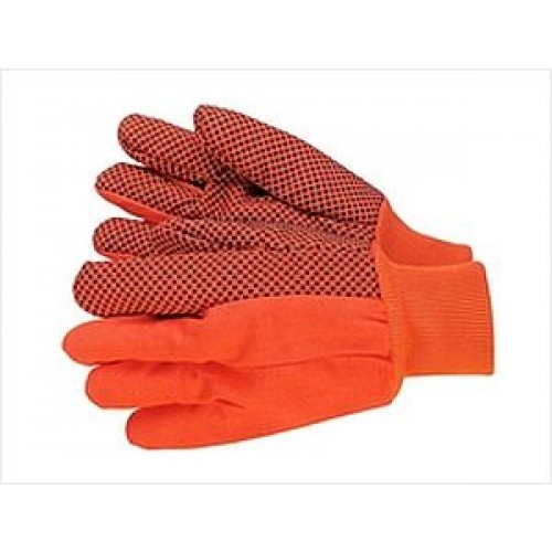 18 oz Hi-Viz Orange PVC Dotted Gloves