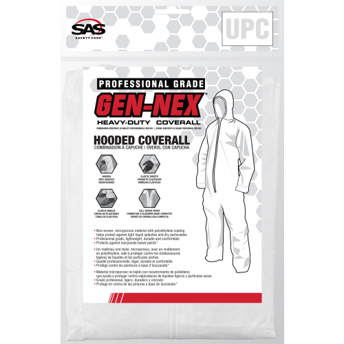 "Hooded Style" SAS Gen-Nex All Purpose Coveralls(Case/24)