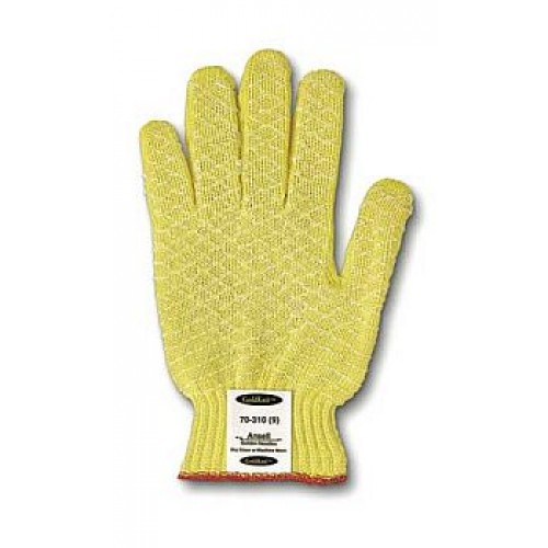 Cut Level 5 Kevlar Work Gloves, GoldKnit Cut Resistant Gloves w PVC Dots
