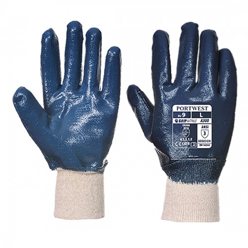 Portwest A300 - Nitrile Knitwrist Glove Navy