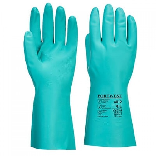  Portwest A812 Nitrosafe Plus Chemical Gauntlet - Green