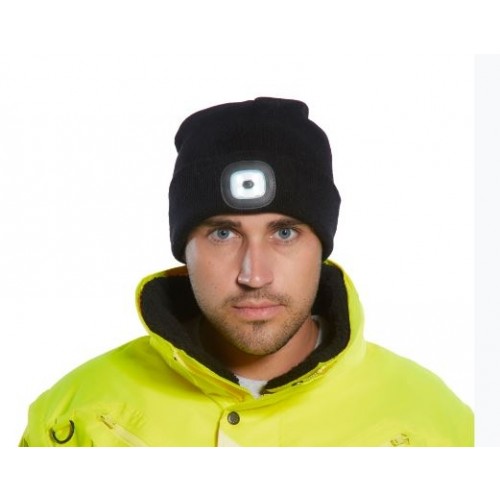 Portwest B028 Beanie Cap with Twin LED Lights