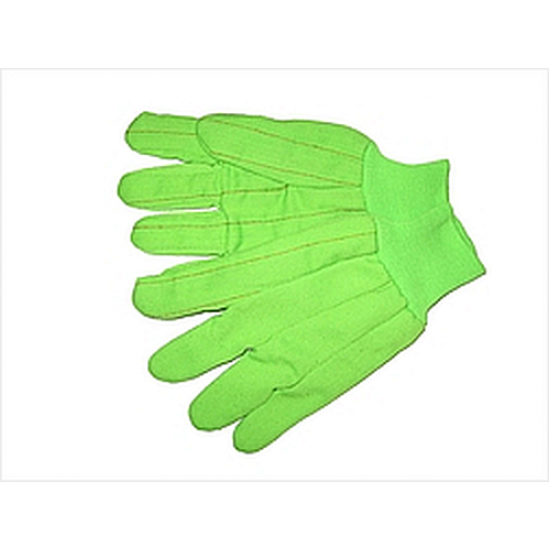 Green High Visibility Oil Field Gloves, Cotton Oil Field Gloves 18 oz