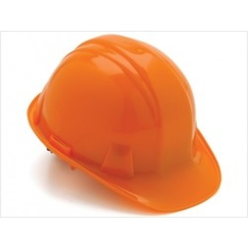 Pyramex Cap Style Orange Hard Hat with Ratchet Suspension