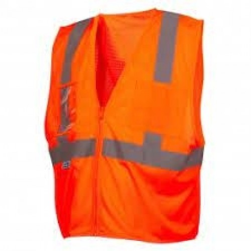 Pyramex RVZ2120CP Class 2 Economy Vest with Clear Pocket - Orange