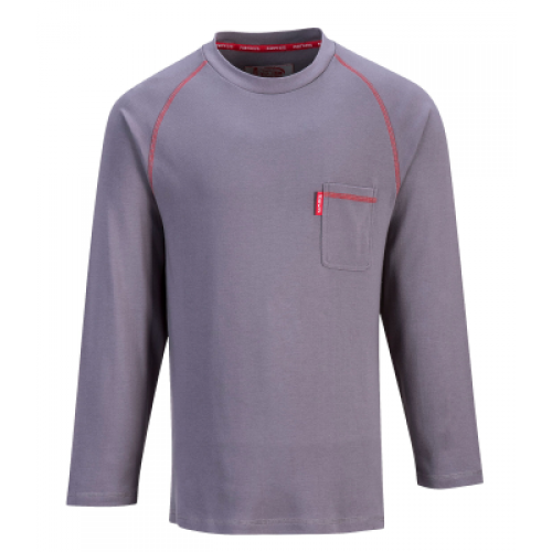 Portwest FR01 Grey Crew FR Long Sleeve Shirt