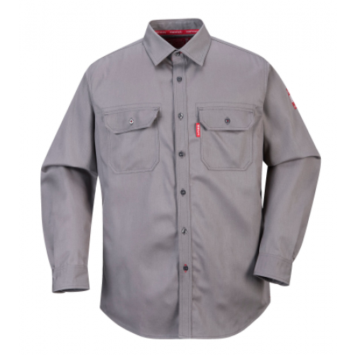 Portwest FR89 Grey Flame Resistant Button Down Shirt