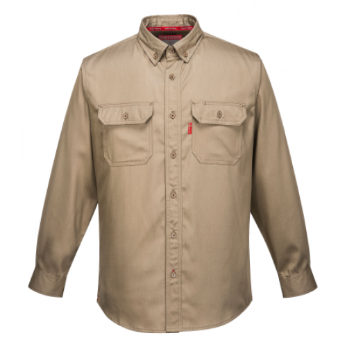 Portwest FR89 Khaki Flame Resistant Button Down Shirt
