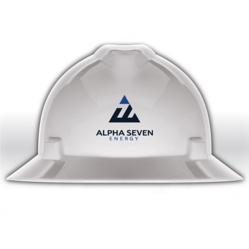 MSA Full Brim Ratchet Hard Hat with Color Logo Front 