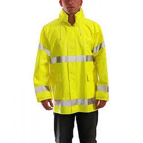 Tingley J53122 Hi Viz Yellow Flame Resistant Rain Jacket 