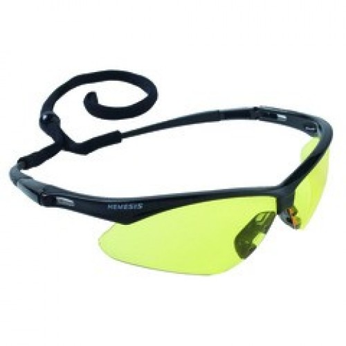 Nemesis Safety Glasses with Amber Lens 25659, nemeis safety glasses with yellow lens, safety glasses with yellow lens  