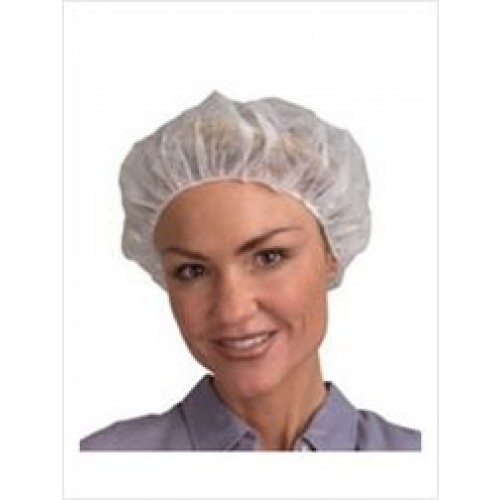 18" Polypropylene White Bouffant Hairnets