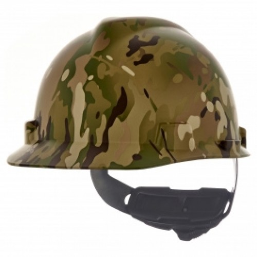 MSA 10204775 V-Gard Hydro Dip Full Brim Hard Hat with Fas-Trac Suspension - Multi Camo