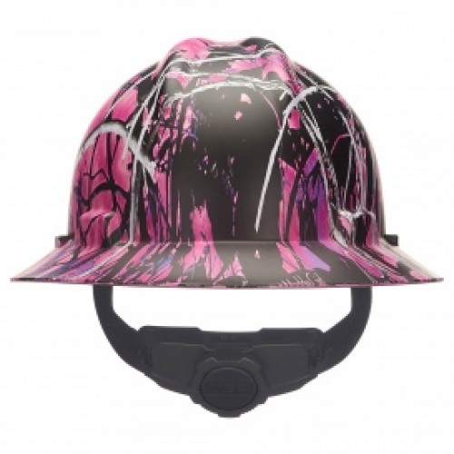 MSA 10204779 V-Gard Hydro Dip Full Brim Hard Hat with Fas-Trac Suspension - Muddy Girl