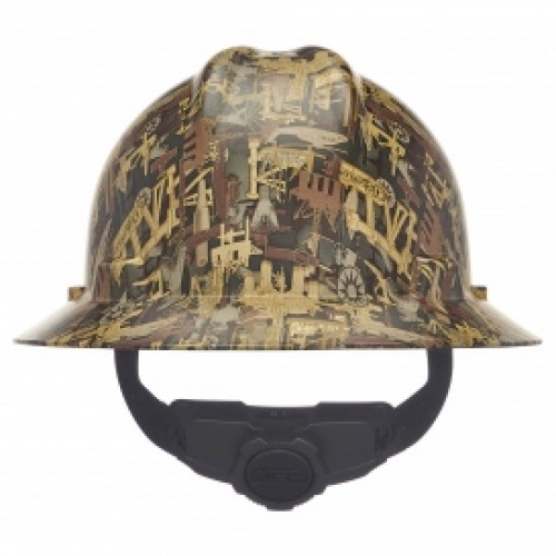 MSA 10204783 V-Gard Hydro Dip Full Brim Hard Hat with Fas-Trac Suspension - Oilfield Camo