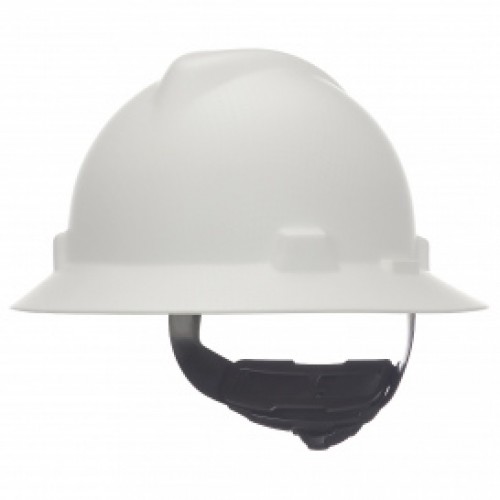 MSA 10204785 V-Gard Hydro Dip Full Brim Hard Hat with Fas-Trac Suspension - Silver Carbon Fiber
