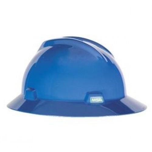 MSA Full Brim Blue Hard Hat MSA 475368 , ratchet hard hat, ratchet suspension hard hat