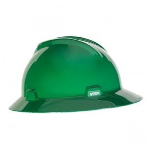 Green MSA Hard Hat Full Brim 454735, green hard hats