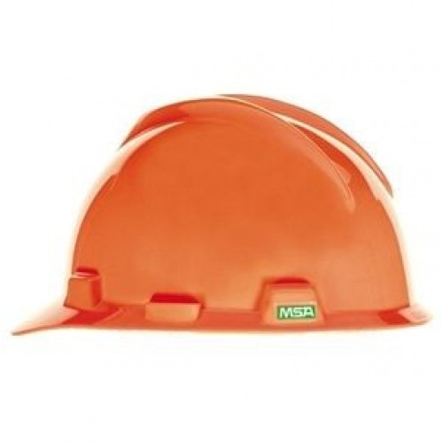 Hi-Viz Orange MSA Hard hat 488148, 4-point pinlock suspension