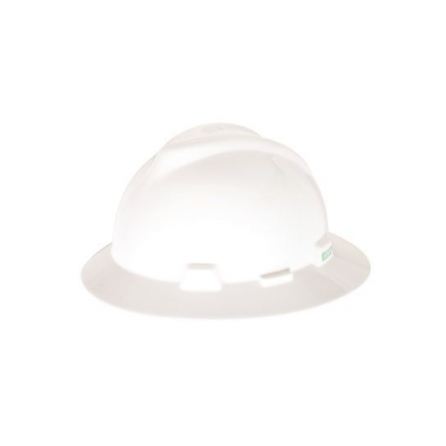 MSA 10058321 V-Gard Full Brim Hard Hat with One Touch Suspension-White