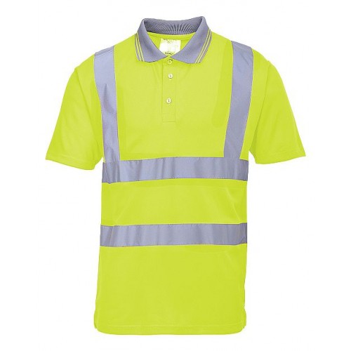 lass 2 Hi Viz Yellow Short Sleeve Polo Shirt TSS