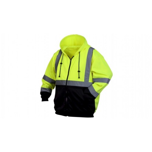 Pyramex RSZH3210 Type R Class 3 Hi-Vis Lime Zipper Sweatshirt