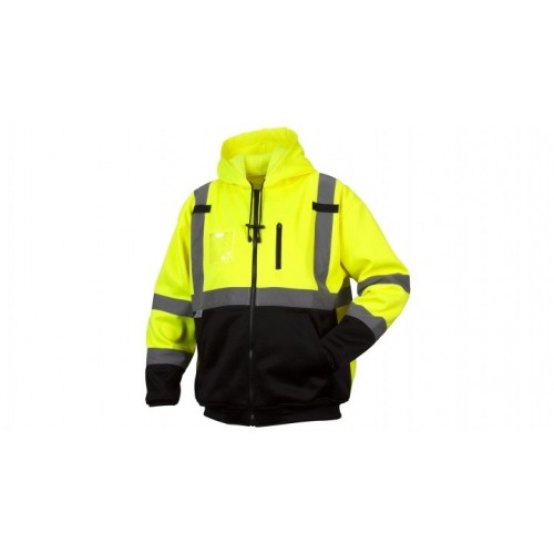 Pyramex RSZH3310 Type R Class 3 Hi-Vis Lime Premium Zipper Sweatshirt