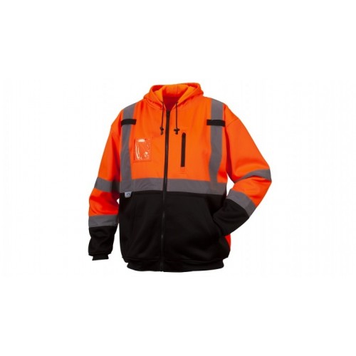 Pyramex RSZH3320 Type R Class 3 Hi-Vis Orange Premium Zipper Sweatshirt