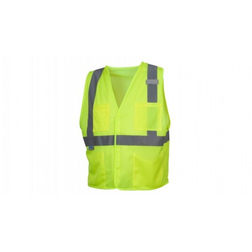 Pyramex RVHL2010 Class 2 Hi Viz Lime Safety Vest