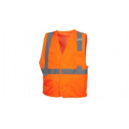 Pyramex RVHL2020 Class 2 Hi Viz Hook and Loop Orange Vest