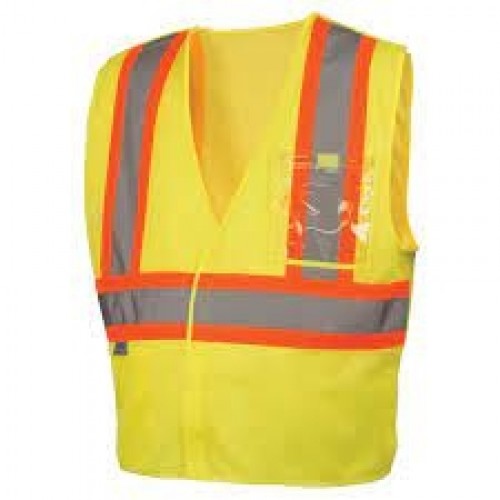 Pyramex RVHL2710BR Type R - Class 2 Hi-Vis Lime with 5 Point Break Safety Vest