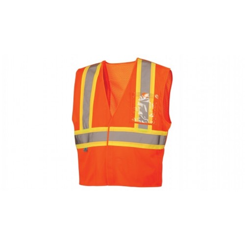 Pyramex RVHL2720BR Type R - Class 2 Hi-Vis Orange with 5 Point Break Safety Vest
