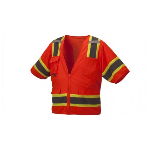 Pyramex RVZ3420 Type R - Class 3 Hi-Vis Orange Safety Vest