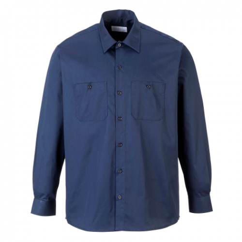 Portwest S125 Navy Blue Long Sleeve Work Shirts