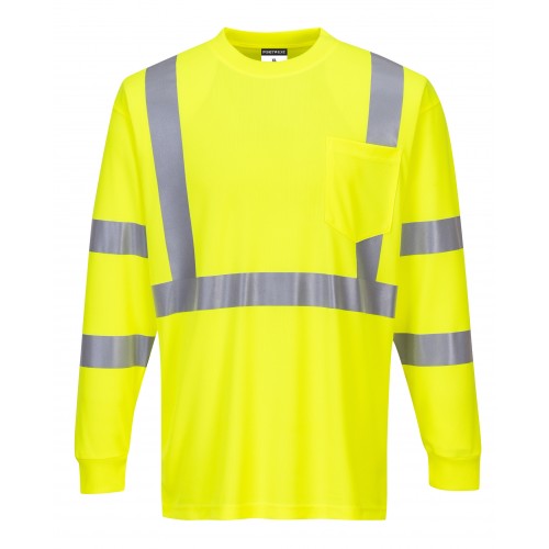 Portwest S192 Long Sleeve Yellow Hi Visibility shirt, 50+UPF