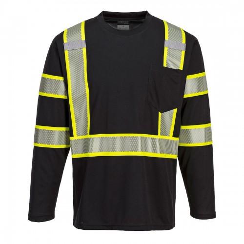 Portwest S346 - Iona Plus Long Sleeve T-Shirt Black