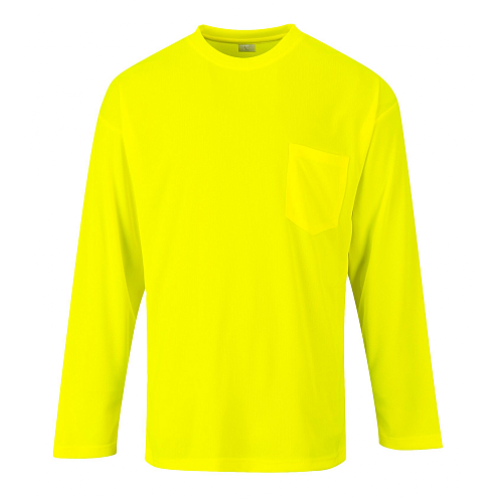 Non ANSI Long Sleeve Pocket T-Shirt-Hi-Viz Yellow-Medium