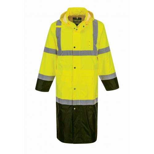 Portwest UH446 - Hi-Vis Contrast Rain Coat 48"