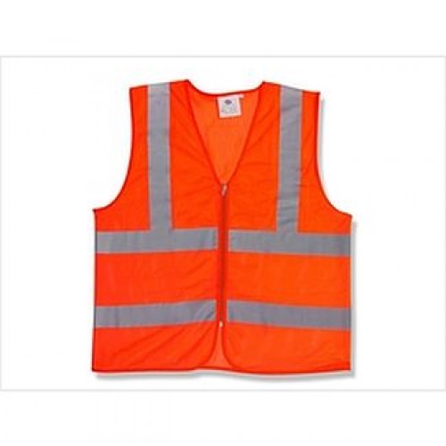 Class 2 Orange Mesh Zipper Safety Vest