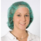 19" Polypropylene Green Bouffant Hairnets