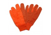 Hi Viz Orange 10oz Canvas Gloves with PVC Dots