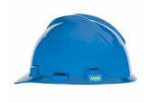 Large MSA 477483 Cap Style Blue Hard Hat with Ratchet Suspension